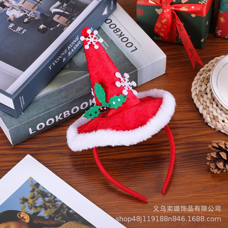 Wholesale Christmas Antlers Sparkling Pink Silver Ball Headband